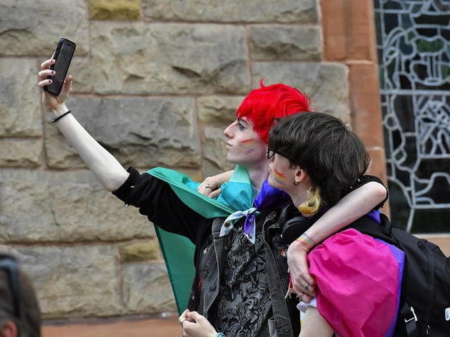 Revellers at the 2025 Foyle Pride Parade. Photo: George Sweeney