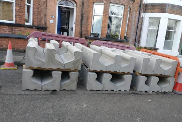 Large pre-cast concrete kerbing at West End Park this week.
