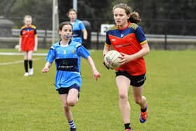 Steelstown P.S. against Hollybush PS during the Derry Primary Schools' Football Championships played at Steelstown GAC. Photo: George Sweeney