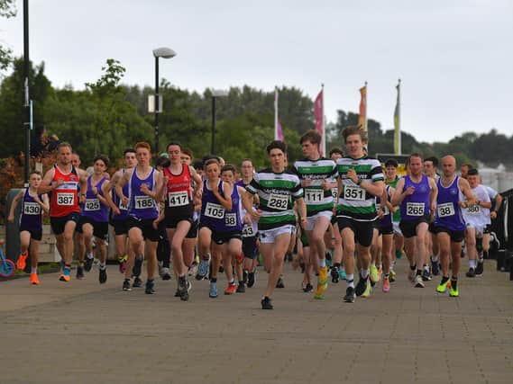 The 2023 Aodhán's 5k race, run, walk   - run in memory of Aodhán O'Donnell - gets underway from Sainsburys on Thursday evening last. Photo: George Sweeney. DER2326GS – 52