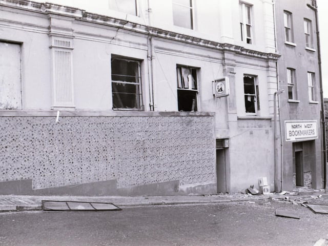 La Cave bar bombing beside Ferryquay Gate in Derry city centre.