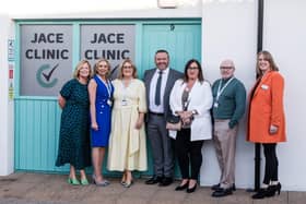 Jace Medical founder Dr. John T Doherty (centre) with the JACE team at the clinic in Greysteel