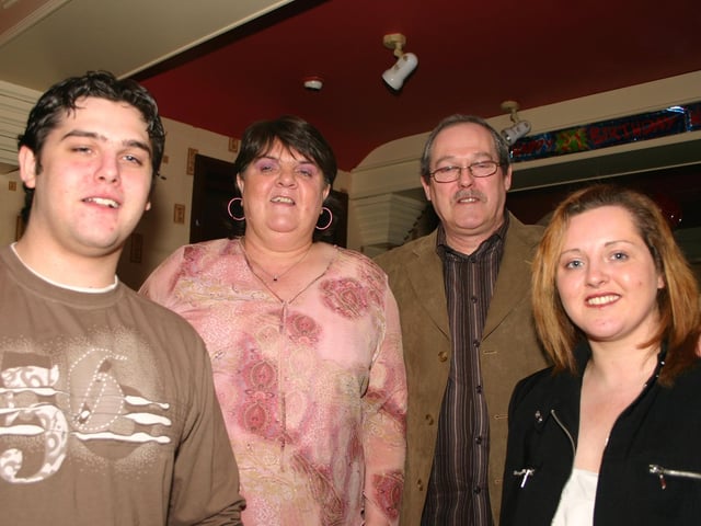 Left to right Birthday Boy James, Mum Mary, dad Jimmy and sister Leigh. 2122/dd
