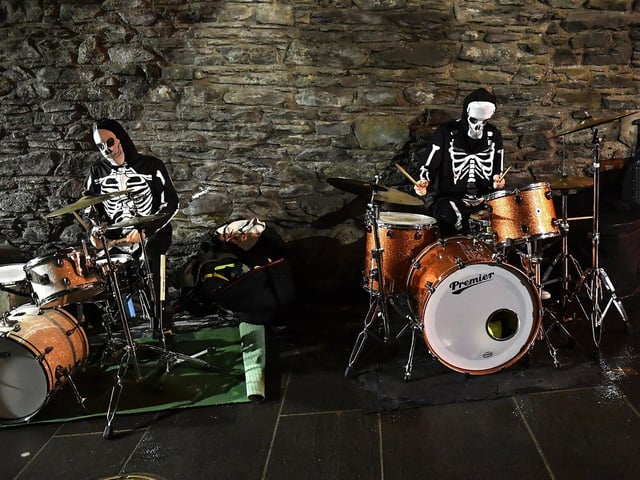 Ghostly drummers at Castle Gate. Photo: George Sweeney