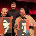 Artist Michael McLaughlin with Sopranos stars Michael Imperioli and Steve Schirripa, Waterfront