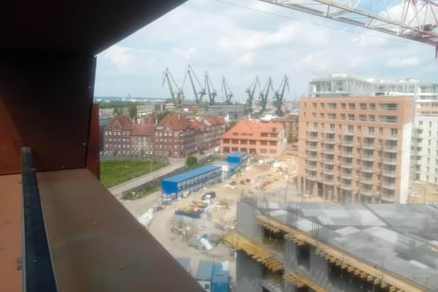 The old cranes in the Gdánsk shipyard have been maintained as a symbol of the Solidarnosc movement of the 1980s.