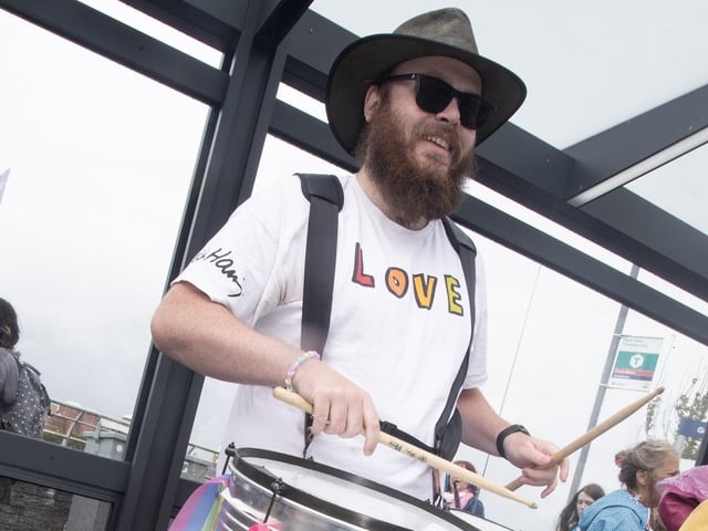 Drumming up support at Saturday's Foyle Pride Parade in Derry. (Photos: Jim McCafferty Photography)
