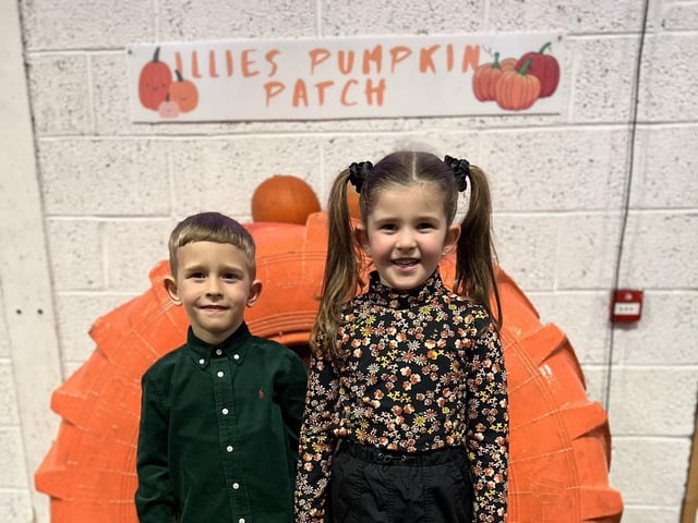 Having fun at the Illies Pumpkin Patch.