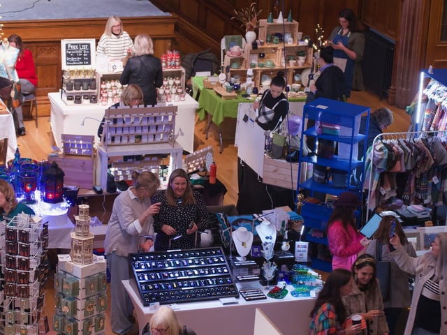Shoppers enjoying the Christmas Guildhall Craft Fair at the weekend.