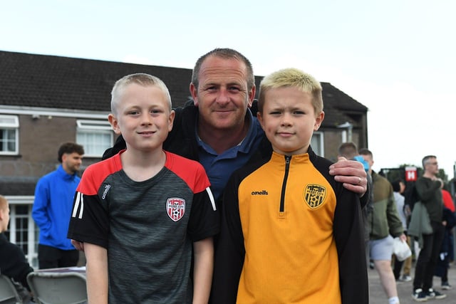 Fans arrive for Derry City’s game against Dundalk in the Brandywell. Photograph: George Sweeney