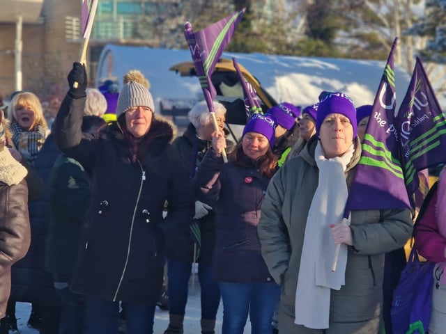 Striking public sector workers in Derry.