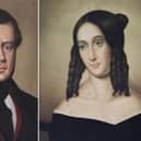 James Corscaden 1807 -1888 and his wife Frances (Fanny) Gallagher (d. Dec 28th 1892), portraits on the day of their wedding on 1st July 1841 Muff Church Donegal