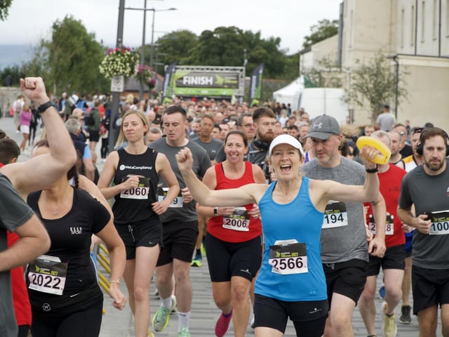 A section of runners taking their first strides from Ebrington Square at the start of the 40th Waterside Half Marathon on Sunday.