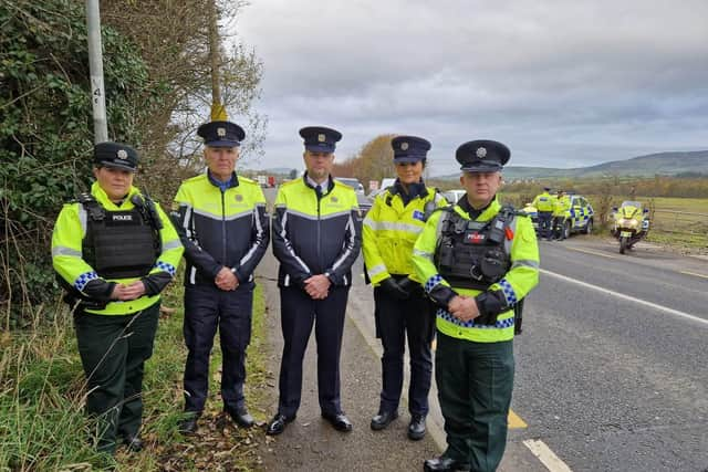 PSNI Chief Inspector Siobhan Watt,  Garda Inspector Seamus McGonigle (roads policing), Garda Superintendent David Kelly, Garda Sergeant Charlene Anderson and PSNI Chief Inspector Graham Dodds.