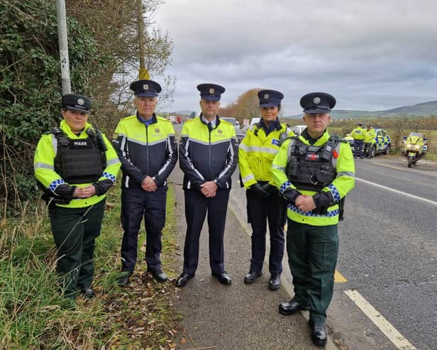 PSNI Chief Inspector Siobhan Watt,  Garda Inspector Seamus McGonigle (roads policing), Garda Superintendent David Kelly, Garda Sergeant Charlene Anderson and PSNI Chief Inspector Graham Dodds.