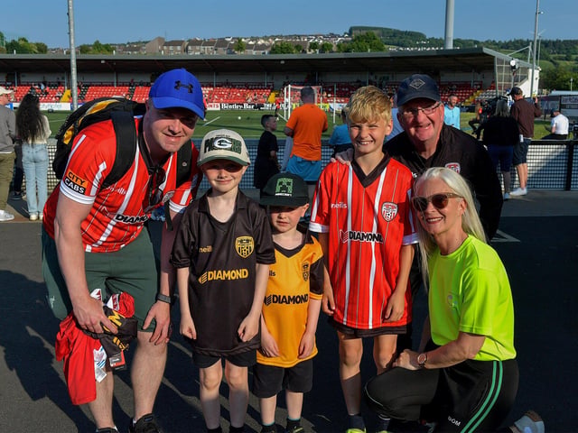 Fans in the Ryan McBride Brandywell Stadium for the Derry City versus Bohemian game on Friday evening. Photo: George Sweeney. DER2322GS – 119