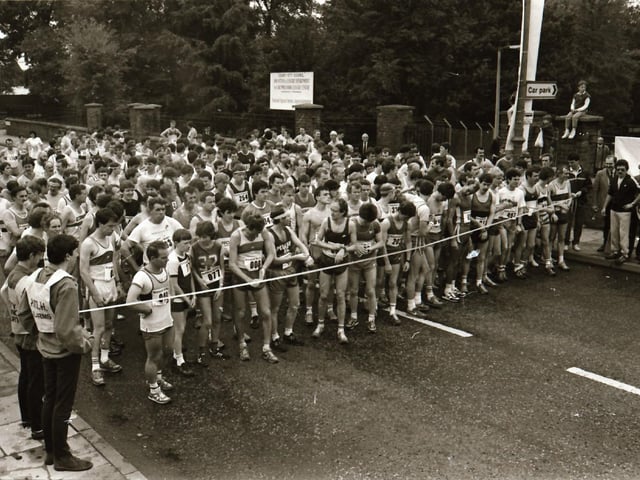 Runners gather for the Waterside Half Marathon.