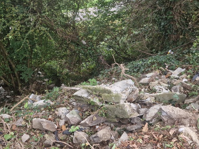 A section of wall that collapsed on the Letterkenny Road.