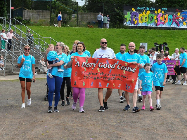 Forty teams, fundraising in the fight to beat cancer, participated in the 24 hour Legenderry Relay for Life at St Columba’s Park on Saturday. Photo: George Sweeney.