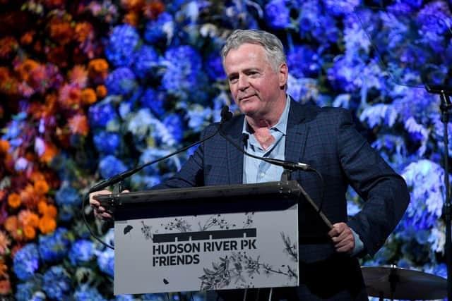 Aidan Quinn speaks onstage during the Hudson River Park Annual Gala at Cipriani South Street in New York City. (Photo by Bryan Bedder/Getty Images for Hudson River Park)