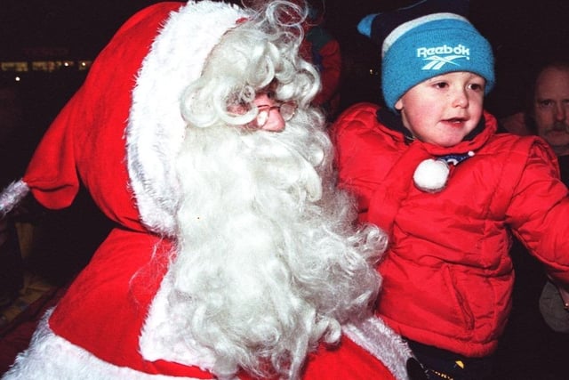 The Lisnagelvin Shopping Centre Christmas lights switch on back in the year 2000 with Mayor Cathal Crumley.