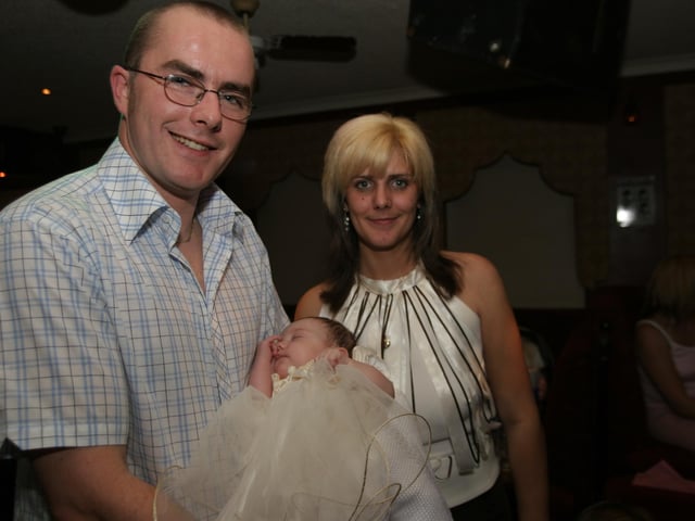Allie-Lee Simpson's baptism with family.