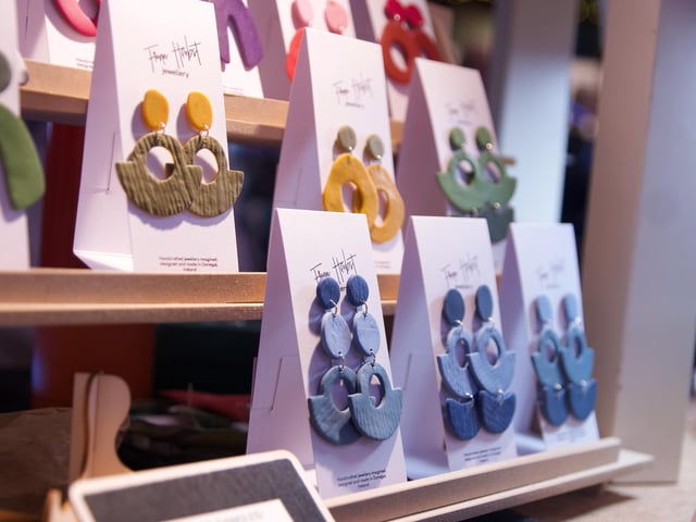 Fiona Herbst's jewellery on display in the Guildhall.