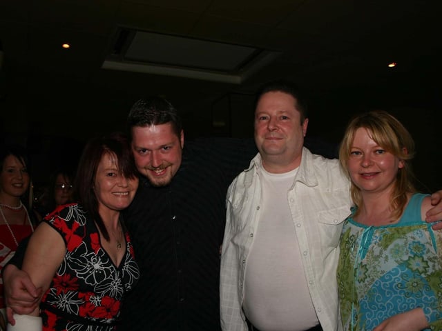 George and Rosemary O'Hagan celebrating their 25th Wedding Anniversary in the POClub with son George and Angie 3874/dd : Parties and celebrations across Derry in May 2006.