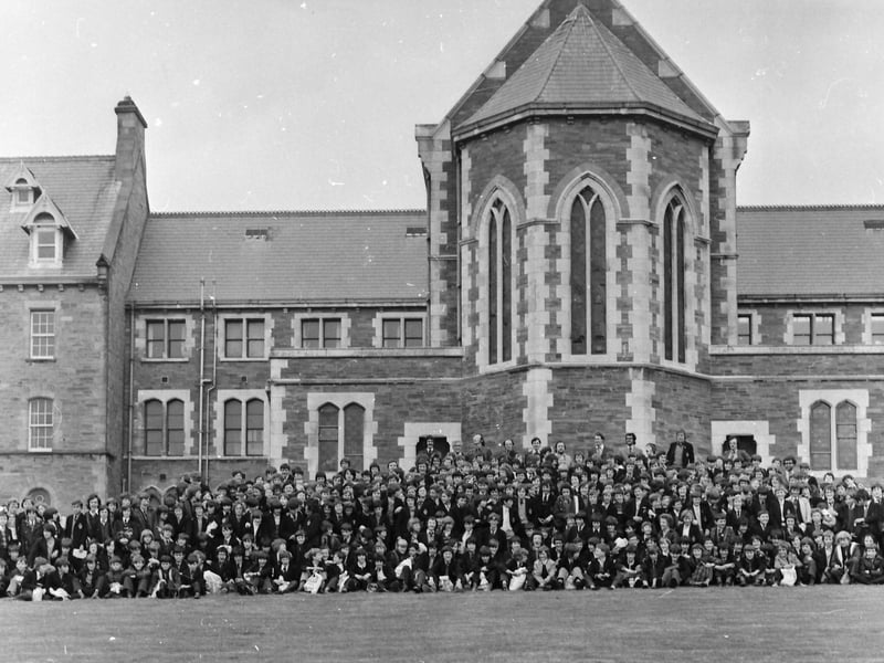 St Columb's College pupils at Bishop Street on a school outing.