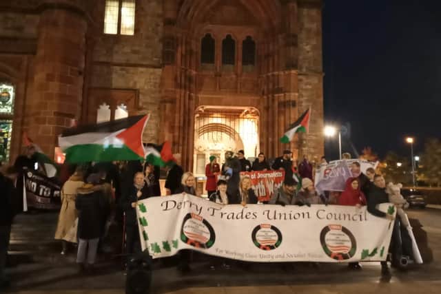 Some of the attendees who gathered at the vigil on Friday night.
