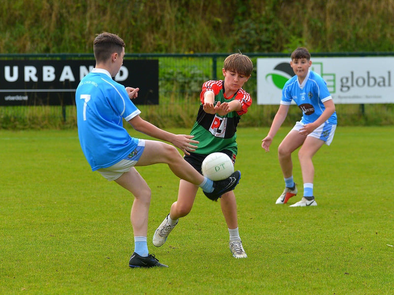 Culmore and Doire Trasna in action during the John McChrystal Cup, held at Doire Trasna, on Saturday . Photo: George Sweeney. DER2332GS - 56