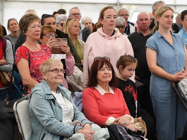 Some of the attendance at the 50th anniversary of the blessing of the Greencastle fleet. Photo: George Sweeney