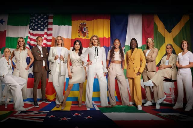 Vicki Sparks, Steph Houghton, Jo Currie, Jonas Eidevall, Ellen White, Reshmin Chowdhury, Gabby Logan, Alex Scott, Anita Asante, Rachel Brown Finnis, Fara Williams and Robyn Cowen