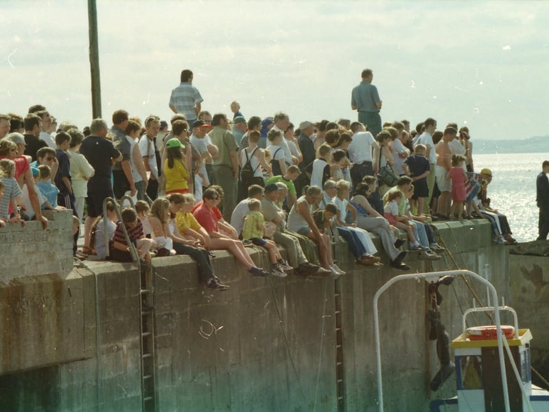 Spectators at the Moville raft race.