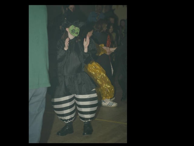 Young people boogying at a Halloween Disco in 2003