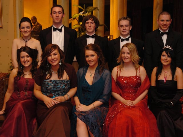 Seated, from left, Rochelle Doherty, Fionnuala O'Reilly, Fiona Mackenzie, Catherine McCloskey, and Rachel McCool. Standing, from left, Lisa Gallagher, James Cleary, Ryan McCloskey, Diarmuid Gallagher, and Diarmaid Elder. (1502PG14) : .