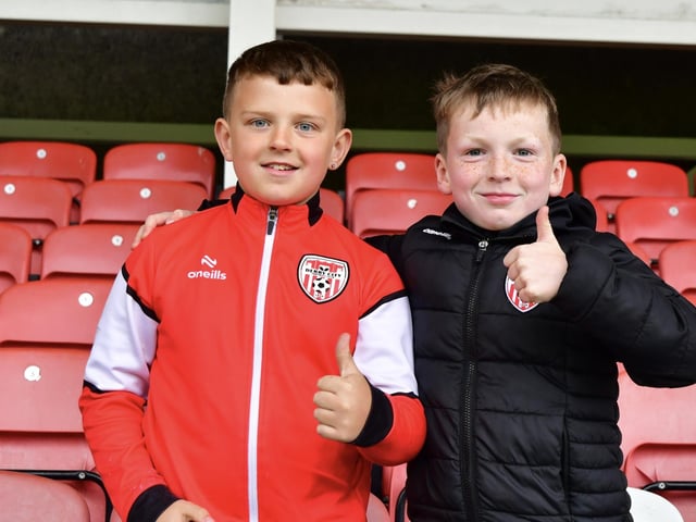 These Derry City youngsters get ready for the final match at Celtic Park.
