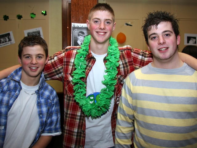 Birthday boy Patrick smiles for the camera with brothers, Darrena nd Paul 0009JML : Parties and nights out in March 2006