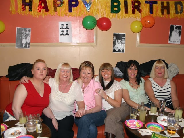 Left to right Annmarie, Celine, Patrica, Ann, Margaret and Alice enjoying the party in the POClub. 2067/dd