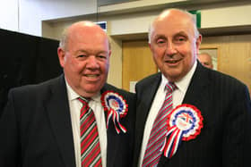 Allan Bresland (left) and fellow Alderman Thomas Kerrigan pictured after their elections back in 2015 at Templemore.DER2114MC143