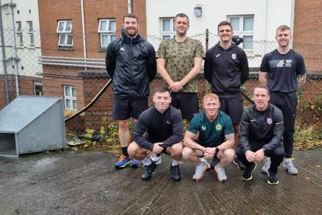 Members of the City Colts team who took part in a session at Pro Gym in aid of Friends of Ardnashee.