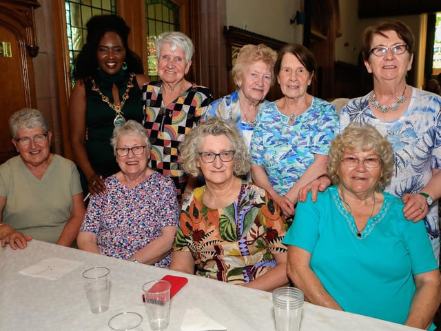 Group pictured with Mayor Lilian Seenoi Barr at the Mayor's final Tea Dance held in the Guildhall. (Photo - Tom Heaney, nwpresspics)