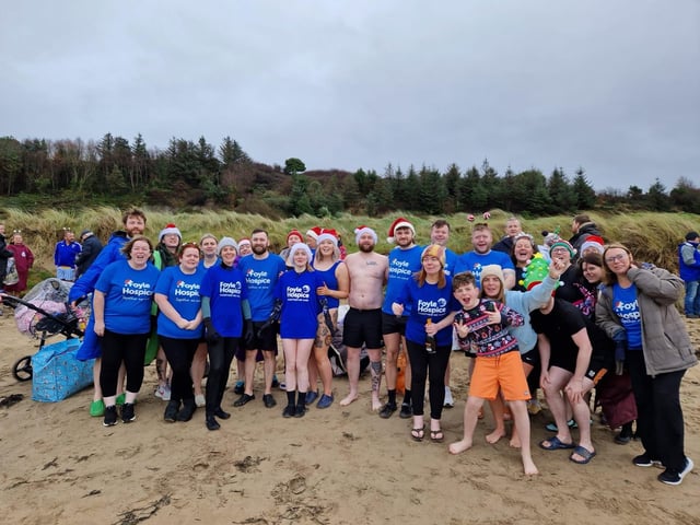 Some of the Foyle Hospice crew on the beach.