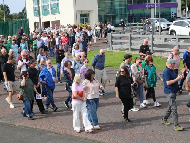 Family, friends and the community pictured at the Annual Chieftain’s Walk in memory of Martin McGuinness. (Photo - Deirdre Heaney, nwpresspics)
