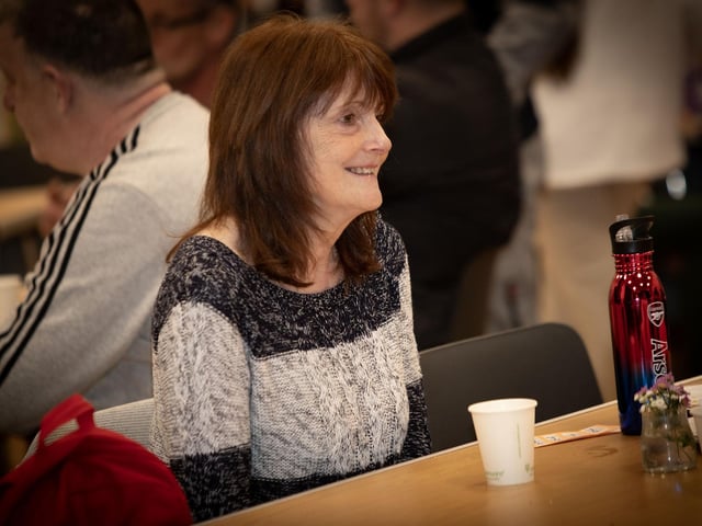FACE IN THE CROWD. . . . .Enjoying Friday's Coffee Morning at Steelstown.
