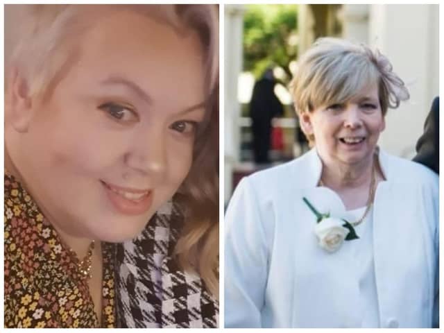 Caroline McGrotty who is walking 30km in November in memory of her mum Kathleen (right).