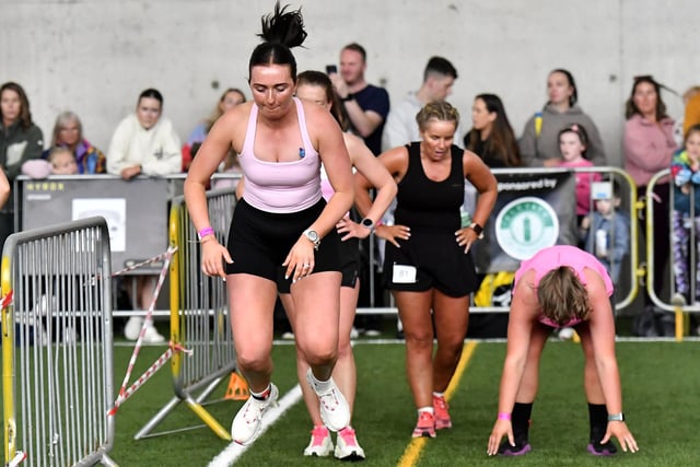 Competitors in the Maiden City Hyrox IV held at Sean Dolans GAC.  Photograph: George Sweeney