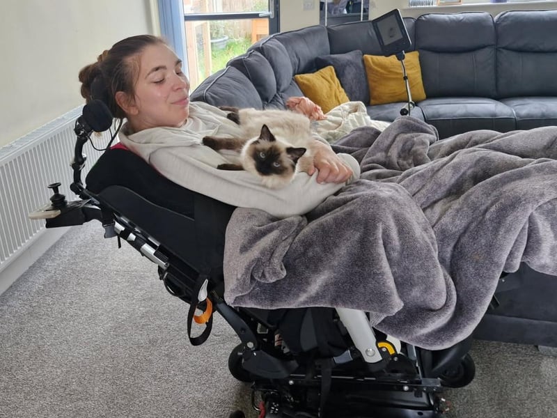 Christine at home with Misty.