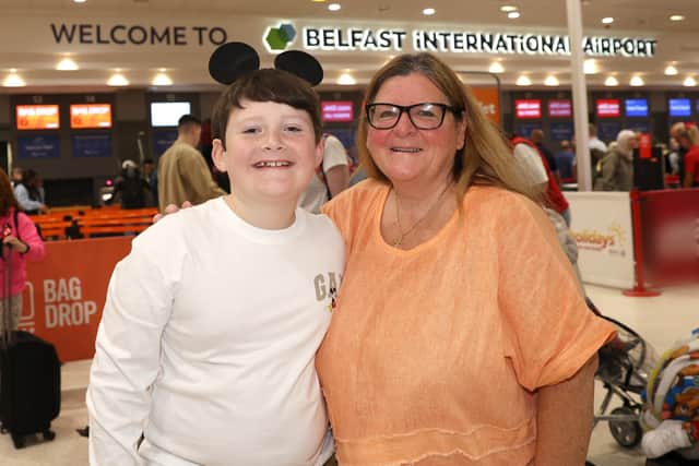 Ann Flowerdew and son Michael Flowerdew (9) from Derry.