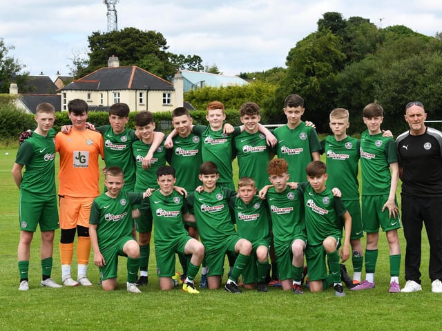 The Cliftonville under-14's team which faced Clooney FC at Clooney Park West on Tuesday. (Photo: Keith Moore)